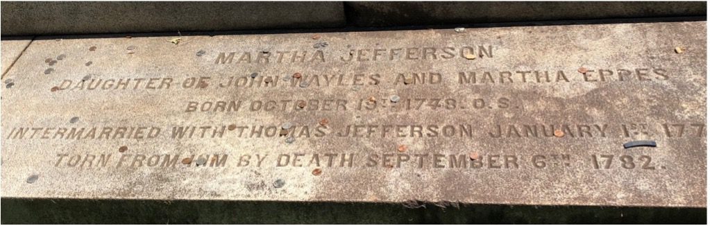 Inscription on Martha's grave